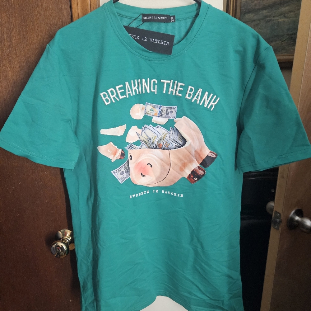 Green Breaking the Bank Graphic T-Shirt